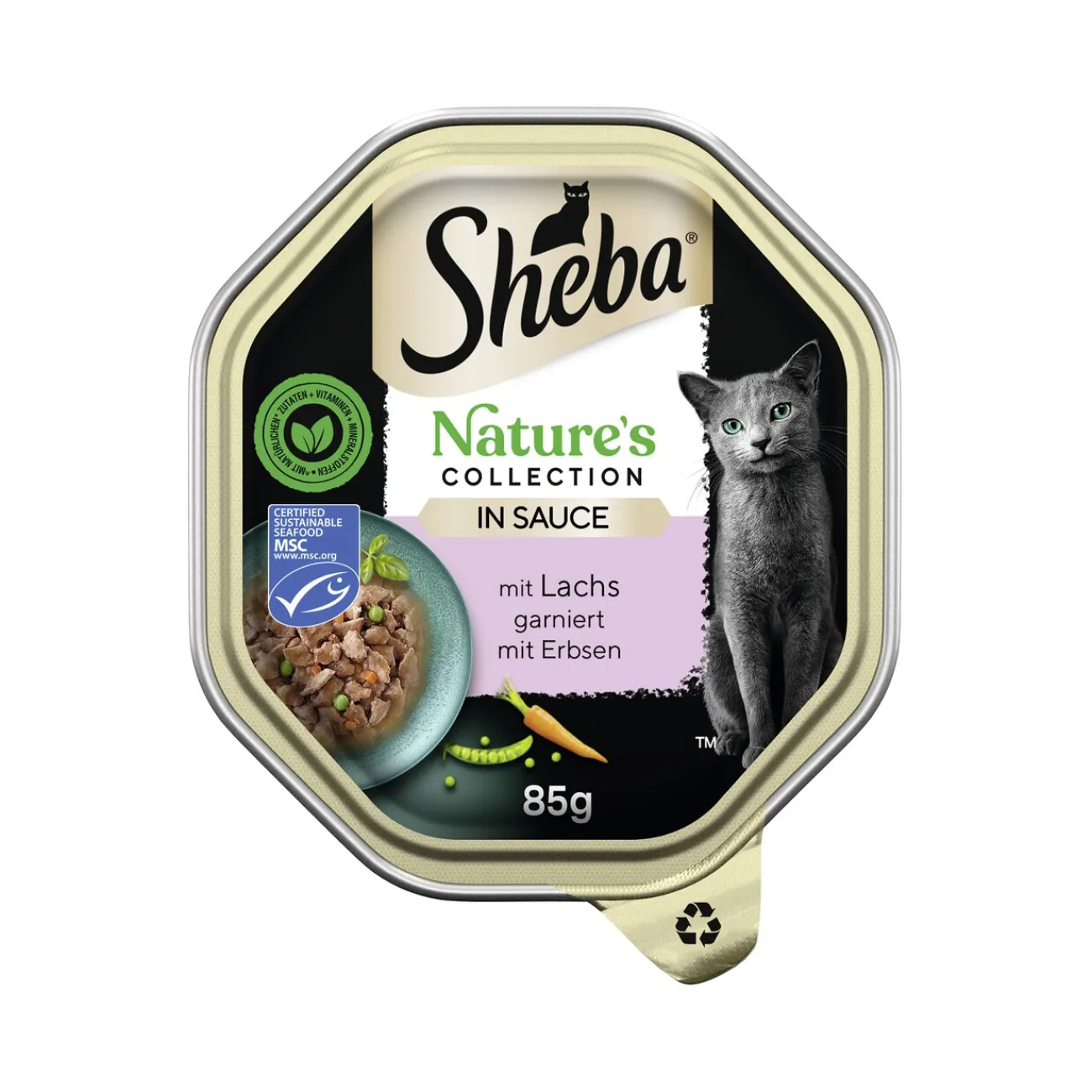 Sheba Nature ́s Collection 22 x 85 g en sauce Saumon aux petits pois^ Nourriture Humide