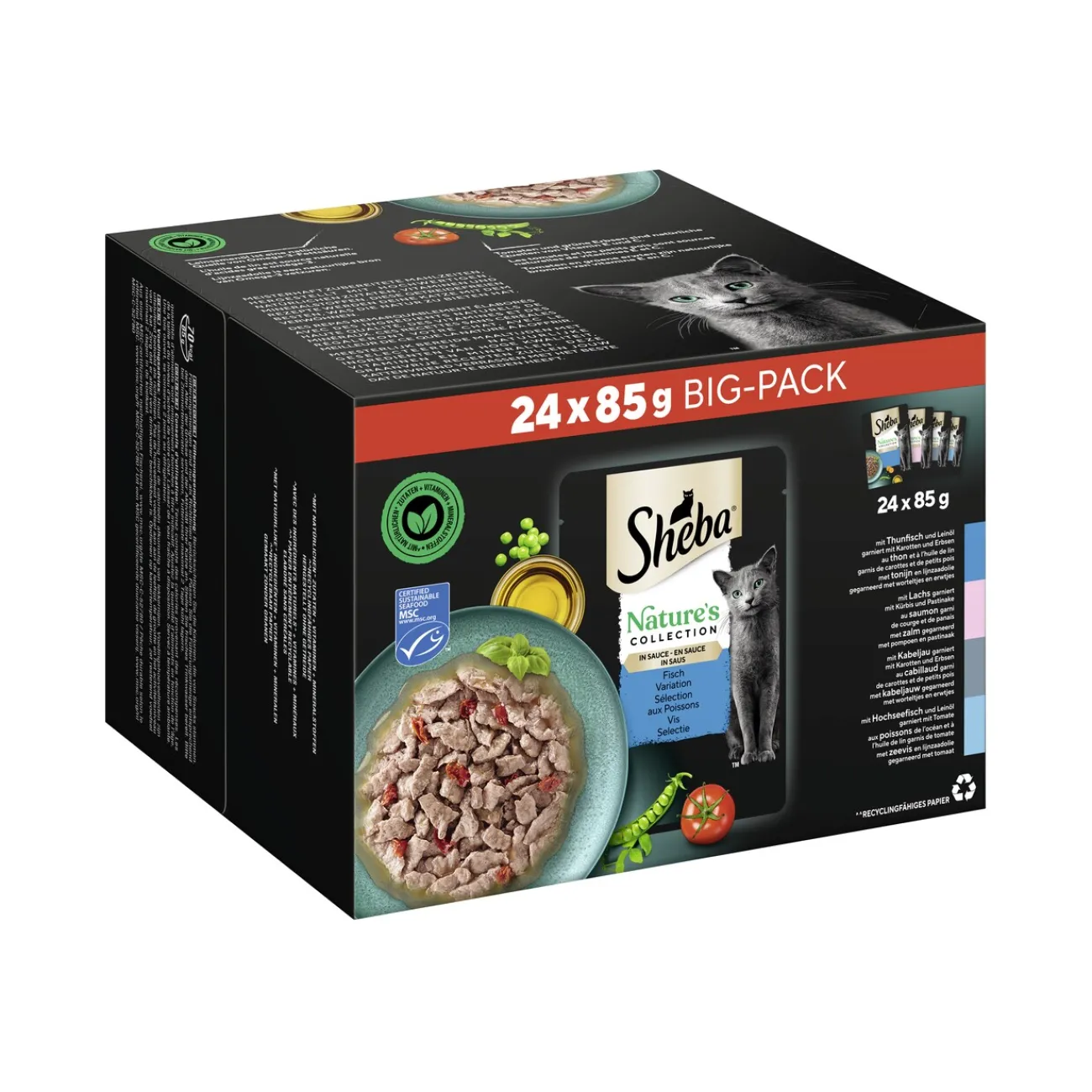 Sheba Variation Nature’s Collection Poisson en Sauce MSC Multipack 24 x 85 g^ Nourriture Humide