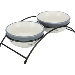 Trixie Ensemble de gamelles Eat-on-Feet de , céramique bleu/blanc^ Gamelles