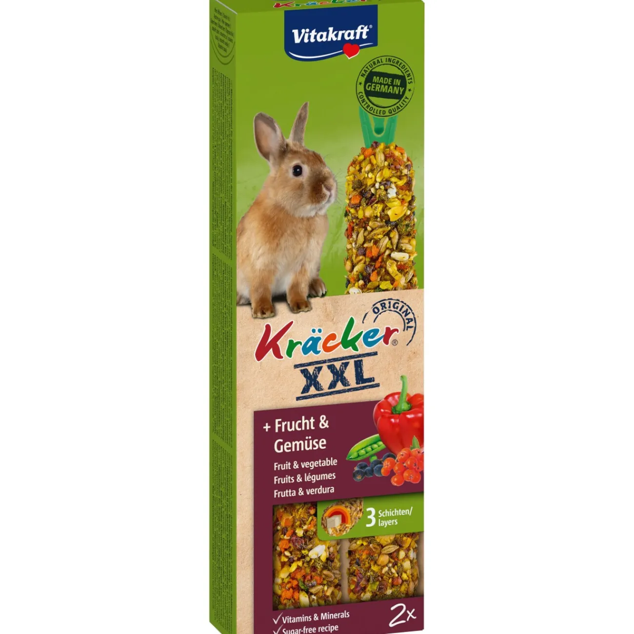 Vitakraft Vitacraft Cracker XXL Lapins nains Fruits et légumes 4 x 2 pièces^ Friandises