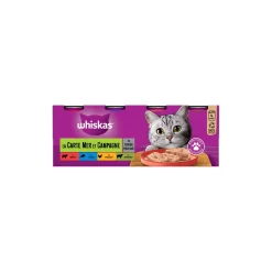 Whiskas Boites La Carte Mer et Campagne en Terrine 4 variétés pour chat 4x400g^ Nourriture Humide