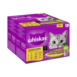 Whiskas pack de réserve 1+ sélection de volailles en sauce 24x85 g^ Nourriture Humide