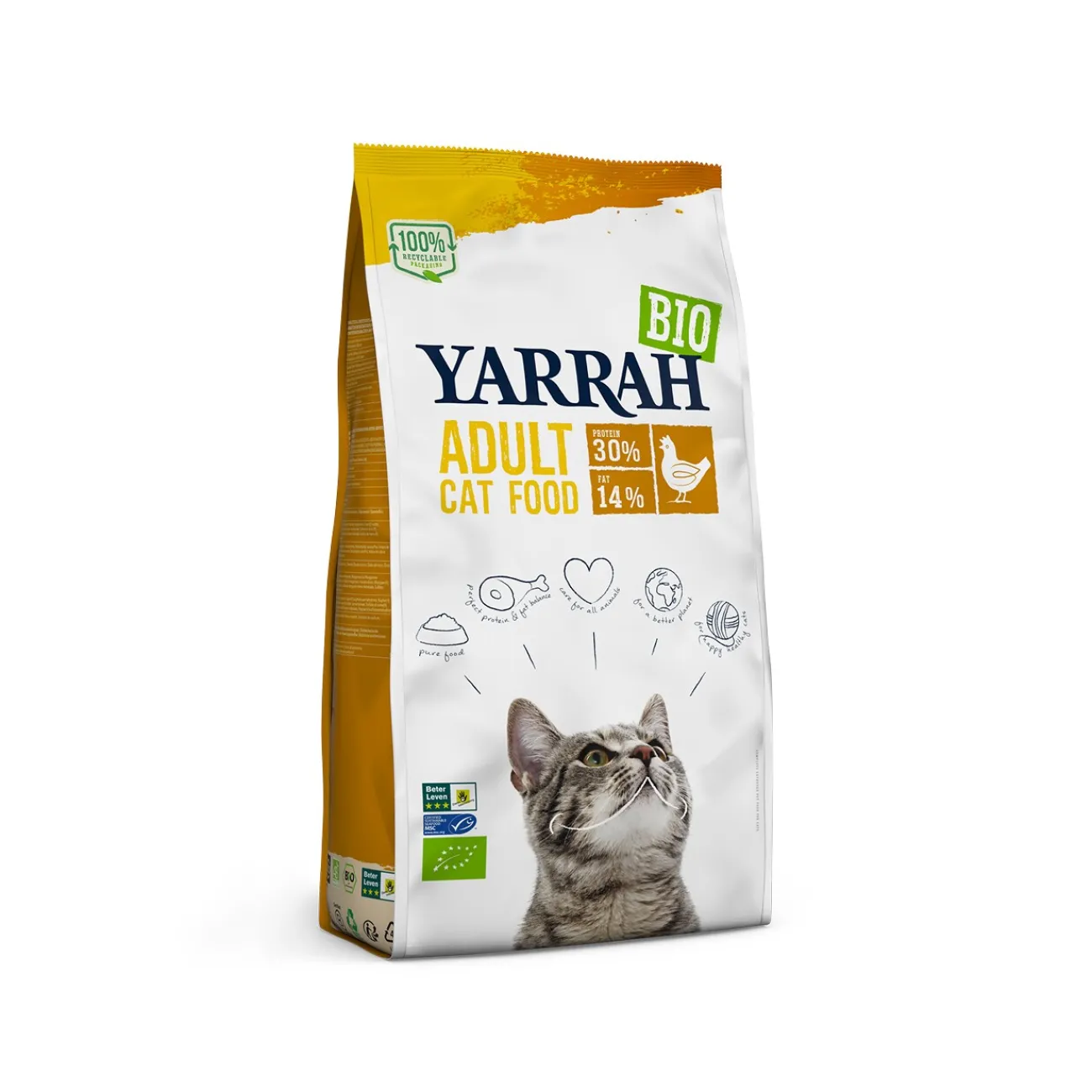 Yarrah Adult Bio croquettes 2,4 kg Poulet^ Nourriture Bio|Croquettes Pour Chat