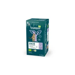 Yarrah Bio Nourriture humide pour chats Barquettes Multipack Pâté Poulet & Dinde 8x100 g^ Nourriture Humide